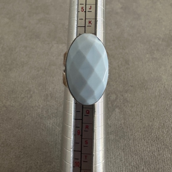 Blue Lace Agate Oval Stone & Sterling Silver Ring by Jay King - Picture 8 of 9